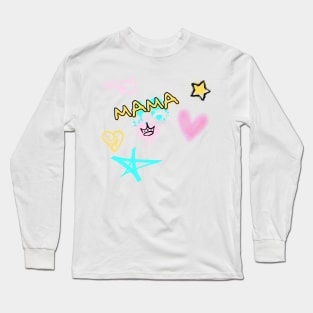 Mama in Graffiti Style Long Sleeve T-Shirt